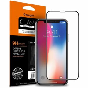 TVRZENÉ SKLO  SPIGEN GLASS FC IPHONE X/XS ČERNÝ
