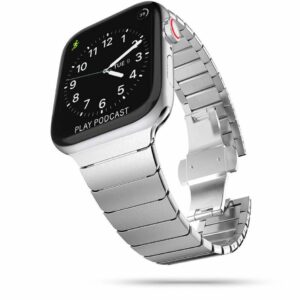 ŘEMÍNEK DOOP LINKBAND APPLE WATCH 4 / 5 / 6 / 7 / 8 / 9 / SE / ULTRA 1 / 2  (42 / 44 / 45 / 49 MM) SILVER