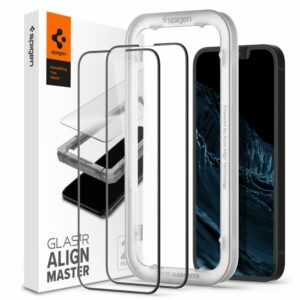 TVRZENÉ SKLO  SPIGEN ALM GLASS FC 2-PACK IPHONE 13 / 13 PRO BLACK