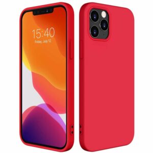 Kryt Silicone Case Soft Flexible Rubber Cover for iPhone 12 Pro Max red