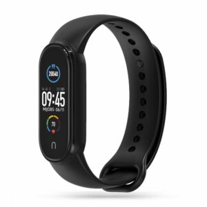SILIKONOVÝ ŘEMÍNEK NA XIAOMI MI BAND 5 / 6 / 6 NFC / 7 HEYBAND ICON ČERNÝ