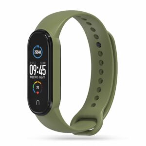 SILIKONOVÝ ŘEMÍNEK NA XIAOMI MI BAND 5 / 6 / 6 NFC / 7 HEYBAND ICON MILITARY GREEN