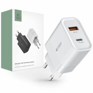 NABÍJEČKA NA MOBIL A TABLET TECH-PROTECT C30W 2-PORT NETWORK CHARGER PD30W/QC3.0 WHITE