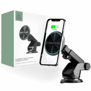 DRŽÁK TELEFONU DO AUTA S BEZDRÁTOVÝM NABÍJENÍM TECH-PROTECT A2 MAGNETIC MAGSAFE DASH CAR MOUNT WIRELESS CHARGER 15W BLACK