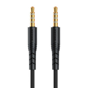 Vipfan L04 1 m mini jack 3,5 mm AUX kabel, pozlacený (černý)