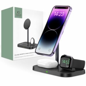 BEZDRÁTOVÁ NABÍJEČKA 3IN1 TECH-PROTECT QI15W-A22 MAGNETIC MAGSAFE WIRELESS CHARGER BLACK