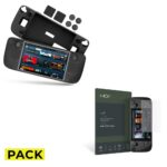PACK KRYT TECH-PROTECT ICON STEAM DECK / OLED BLACK + TVRZENÉ SKLO HOFI GLASS PRO+ STEAM DECK / OLED CLEAR