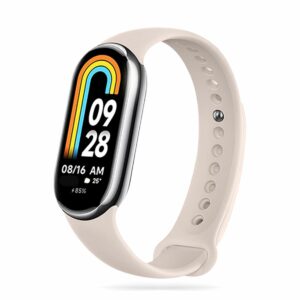 SILIKONOVÝ ŘEMÍNEK NA XIAOMI MI BAND 8 / 9 / NFC HEYBAND ICON BÉŽOVÝ