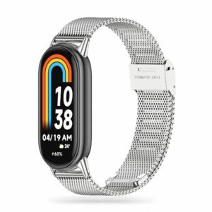 ŘEMÍNEK NA XIAOMI MI BAND 8 / 9 / NFC DOOP MILANESE LOOP STŘÍBRNÝ