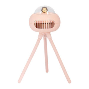 Přenosný ventilátor kočárku Remax UFO s baterií 1200 mAh (růžový)