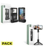 VODĚODOLNÉ POUZDRO TECH-PROTECT IPX8 ČERNÉ + BEZDRÁTOVÁ SELFIE TYČ SE STATIVEM TECH-PROTECT L02S