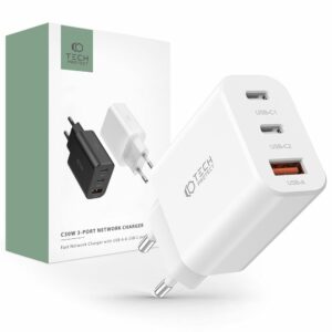 NABÍJEČKA NA MOBIL A TABLET  TECH-PROTECT C30W 3-PORT NETWORK CHARGER PD30W/QC3.0 WHITE