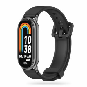 SILIKONOVÝ ŘEMÍNEK NA XIAOMI MI BAND 8 / 9 / NFC HEYBAND ICON PRO ČERNÝ