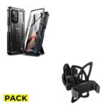 PACK KRYT TECH-PROTECT KEVLAR PRO XIAOMI REDMI NOTE 12 PRO 5G / POCO X5 PRO 5G BLACK + DRŽÁK MOBILU NA KOLO SPIGEN A250 BIKE MOUNT ČERNÝ