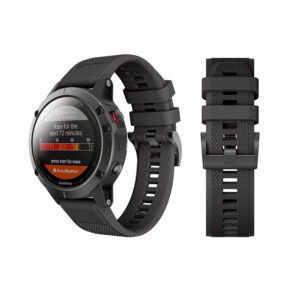 SILIKONOVÝ ŘEMÍNEK NA GARMIN 22MM FENIX 5 / 6 / 6 PRO / 7 DOOP DISCOVERER 22MM ČERNÁ