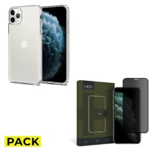 ULTRASLIM PACK KRYT / POUZDRO SPIGEN LIQUID CRYSTAL IPHONE 11 PRO CRYSTAL CLEAR, TRANSPARENTNÍ / ČIRÝ + ANTI-SPY TVRZENÉ SKLO HOFI ANTI SPY GLASS PRO+ IPHONE X / XS / 11 PRO PRIVACY