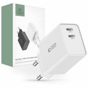 NABÍJEČKA NA MOBIL A TABLET  TECH-PROTECT C35W 2-PORT NETWORK CHARGER PD35W WHITE