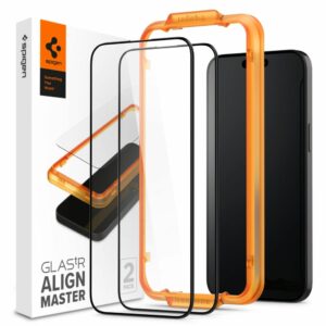 TVRZENÉ SKLO SPIGEN ALM GLASS FC 2-PACK IPHONE 15 BLACK