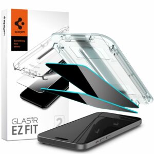 TVRZENÉ SKLO SPIGEN GLAS.TR ”EZ FIT” 2-PACK IPHONE 15 PRIVACY