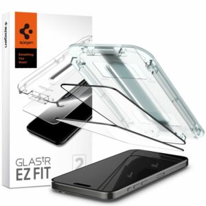 TVRZENÉ SKLO SPIGEN GLAS.TR ”EZ FIT” FC 2-PACK IPHONE 15 PRO BLACK