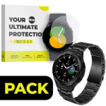 PACK ŘEMÍNEK DOOP STAINLESS GALAXY WATCH 4 / 5 /5 PRO/ 6 / 7 / FE BLACK + DOOP GLASS SAMSUNG GALAXY WATCH 4 /5 / 6 / 7 / FE (44 MM)