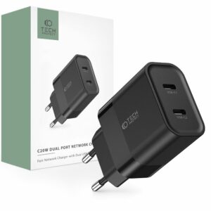 NABÍJEČKA NA MOBIL A TABLET TECH-PROTECT C20W 2-PORT NETWORK CHARGER PD20W BLACK