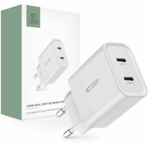 NAPÁJECÍ ADAPTÉR / NABÍJEČKA TECH-PROTECT C20W 2-PORT NETWORK CHARGER PD20W WHITE
