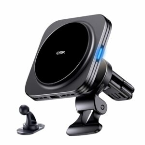 DRŽÁK TELEFONU DO AUTA S BEZDRÁTOVÝM NABÍJENÍM ESR HALOLOCK MAGNETIC MAGSAFE VENT CAR MOUNT WIRELESS CHARGER QI2 15W BLACK