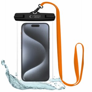 VODĚODOLNÉ POUZDRO TECH-PROTECT UWC7 UNIVERSAL WATERPROOF CASE 6.9 INCH BLACK/ORANGE
