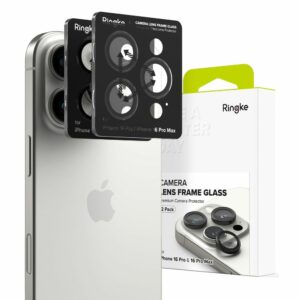 OCHRANNÉ SKLO NA ŠOŠOVKU FOTOAPARÁTU PRO IPHONE 16 PRO MAX RINGKE CAMERA FRAME PROTECTOR 2-PACK BLACK