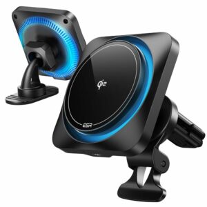 DRŽÁK TELEFONU DO AUTA S BEZDRÁTOVÝM NABÍJENÍMESR HALOLOCK CRYOBOOST MAGNETIC MAGSAFE DASHBOARD & VENT CAR MOUNT WIRELESS CHARGER QI2 15W FROSTED ONYX