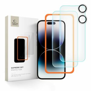 TVRZENÉ SKLO TECH-PROTECT SUPREME SET 3-PACK IPHONE 16 CLEAR