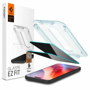 TVRZENÉ SKLO SPIGEN GLAS.TR ”EZ FIT” 2-PACK IPHONE 16 PRO PRIVACY