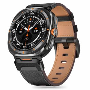 ŘEMÍNEK TECH-PROTECT DELTA PRO SAMSUNG GALAXY WATCH ULTRA 2024 / 2025 (47 MM) LEATHER BLACK
