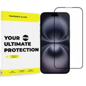 TVRZENÉ SKLO NA IPHONE 16 DOOP GLASS 10D BLACK