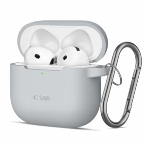 POUZDRO TECH-PROTECT SILICONE HOOK APPLE AIRPODS 4 CRAYON GREY
