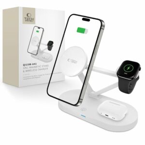 BEZDRÁTOVÁ NABÍJEČKA TECH-PROTECT QI15W-A41 3IN1 MAGNETIC MAGSAFE WIRELESS CHARGER WHITE