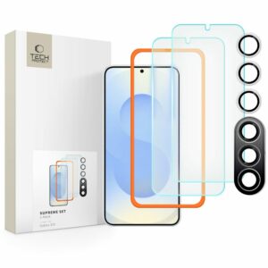 TVRZENÉ SKLO TECH-PROTECT SUPREME SET 3-PACK GALAXY S25 CLEAR