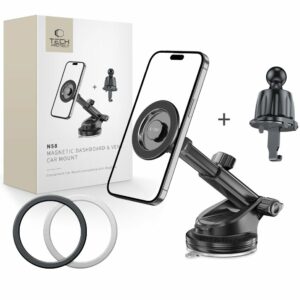 DRŽÁK TELEFONU DO AUTA TECH-PROTECT N58 MAGNETIC MAGSAFE DASHBOARD & VENT CAR MOUNT BLACK