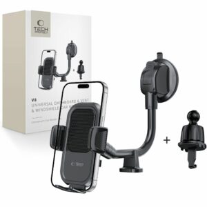 DRŽÁK TELEFONU DO AUTA TECH-PROTECT V8 UNIVERSAL LONG ARM DASHBOARD & WINDSHIELD CAR MOUNT BLACK