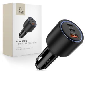 NABÍJEČKA DO AUTA TECH-PROTECT CC04 3-PORT CAR CHARGER PD130W BLACK