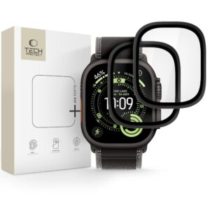 TVRZENÉ SKLO TECH-PROTECT GLASS RING 2-PACK APPLE WATCH ULTRA 1 / 2 / 3 (49 MM) BLACK