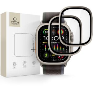 TVRZENÉ SKLO TECH-PROTECT GLASS RING 2-PACK APPLE WATCH ULTRA 1 / 2 / 3 (49 MM) TITANIUM