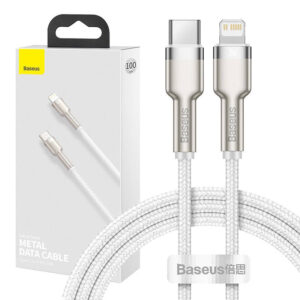 Kabel USB-C na Lightning Baseus Cafule, PD, 20 W, 1 m (bílý)