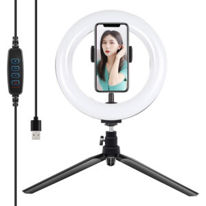 Stativový držák Puluz s 20cm LED kroužkem Vlogging PKT3073B