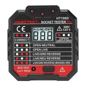 Tester zásuvek s digitálním displejem Habotest HT106D