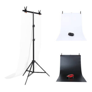 Stojan na pozadí pro fotostudio Puluz 70×200 cm + 2 ks pozadí DCA0976