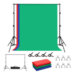 Stojan na pozadí pro fotoateliér Puluz 2×2 m + 3 ks pozadí PKT5204