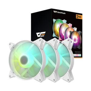 Sada počítačových ventilátorů ARGB Darkflash C6 3v1 120×120 (bílá)
