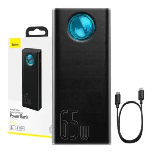 Powerbanka Baseus Amblight 30000mAh, 4× USB, USB-C, 65W (černá)